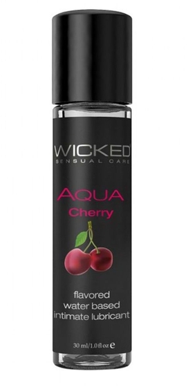 Лубрикант на водной основе Wicked Aqua Cherry с ароматом вишни - 30 мл. - фото, цены