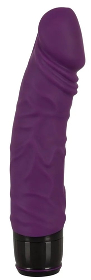 Фиолетовый вибратор Vibra Lotus Penis - 20 см. - фото, цены