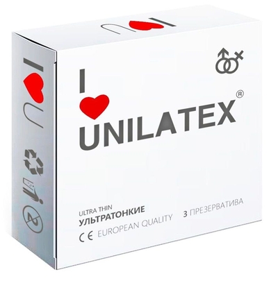 Ультратонкие презервативы Unilatex Ultra Thin - 3 шт. - фото, цены