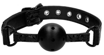 Черный кляп-шарик Breathable Luxury Ball Gag - фото, цены