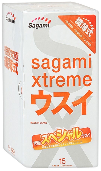 Ультратонкие презервативы Sagami Xtreme Superthin - 15 шт. - фото, цены