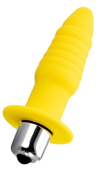 Желтая анальная вибровтулка Lancy - 11 см. - фото, цены