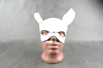 Белая кожаная маска на верхнюю часть лица Е-РАБбит - фото, цены