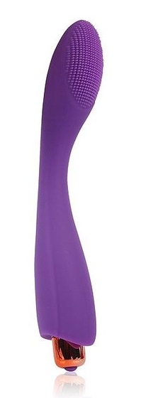 Фиолетовый фантазийный силиконовый вибромассажер - 19,5 см. - фото, цены