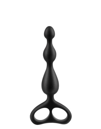 Чёрная анальная цепочка Sex Expert - 12,5 см. - фото, цены