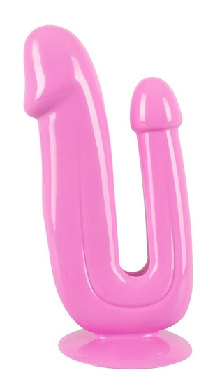 Розовый анально-вагинальный фаллоимитатор - 17,5 см. - фото, цены