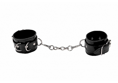 Черные кожаные наручники с заклепками - фото, цены