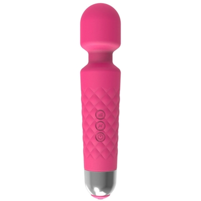 Розовый wand-вибратор с подвижной головкой - 20,4 см. - фото, цены