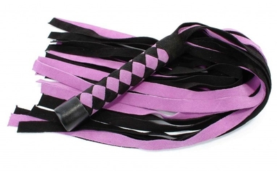Черно-фиолетовая плеть из замши - 60 см. - фото, цены