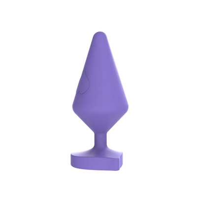 Фиолетовая анальная втулка с основанием-сердечком - 8,8 см. - фото, цены