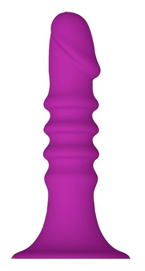 Фиолетовый анальный стимулятор Ribbed Plug - 13,5 см. - фото, цены