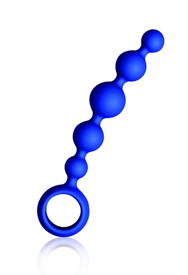 Малая анальная цепочка Joyballs Wave синего цвета - 17,5 см. - фото, цены
