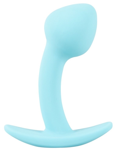 Голубая анальная втулка Mini Butt Plug - 7,1 см. - фото, цены