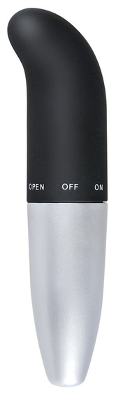 Чёрно-серебристый мини-вибратор для точки G - 14 см. - фото, цены