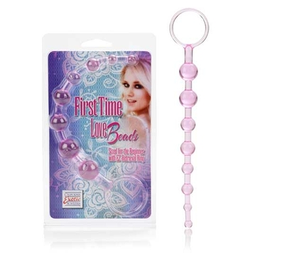Розовая анальная цепочка First Time Love Beads - фото, цены