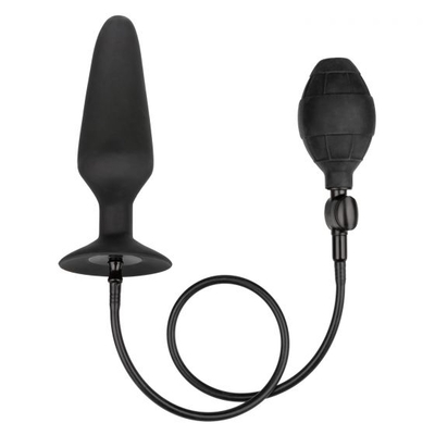 Черная расширяющаяся анальная пробка Xl Silicone Inflatable Plug - 16 см. - фото, цены