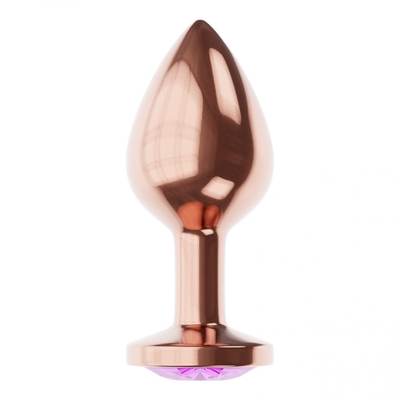 Пробка цвета розового золота с фиолетовым кристаллом Diamond Amethyst Shine S - 7,2 см. - фото, цены