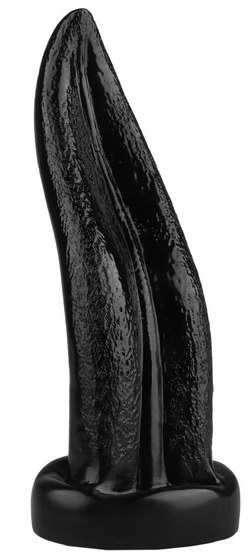 Черная изогнутая анальная втулка-язык - 21 см. - фото, цены