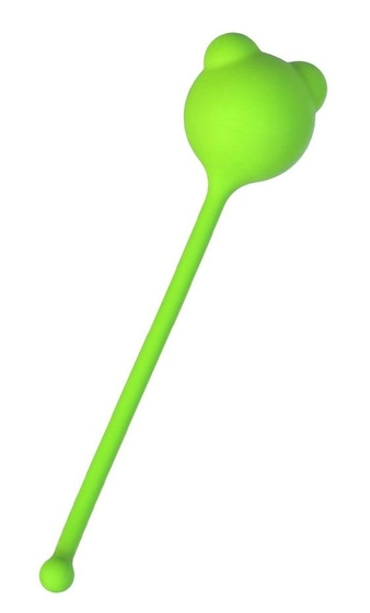 Зеленый силиконовый вагинальный шарик A-Toys с ушками - фото, цены