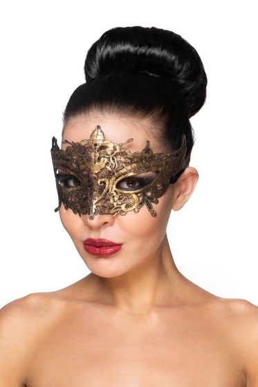 Золотистая карнавальная маска Каф - фото, цены