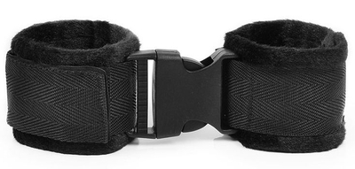 Черные мягкие наручники на липучке - фото, цены