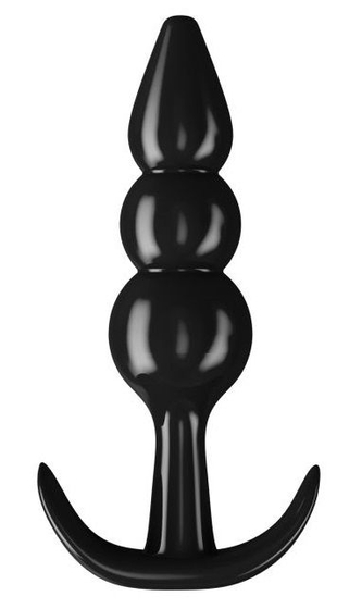 Черный анальный стимулятор с широким основанием - 10 см. - фото, цены