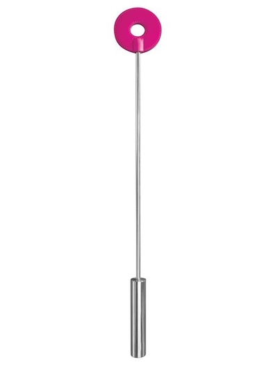Розовая шлёпалка Leather Circle Tiped Crop с наконечником-кругом - 56 см. - фото, цены