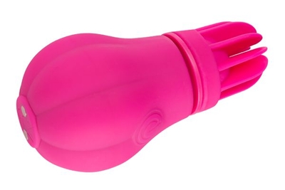 Розовый клиторальный стимулятор Caress с 5 заменяемыми насадками - фото, цены