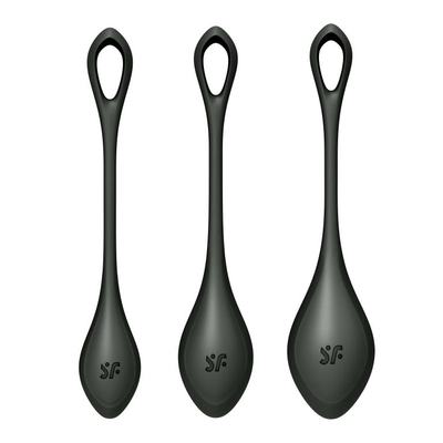 Набор из 3 черных вагинальных шариков Yoni Power 2 - фото, цены