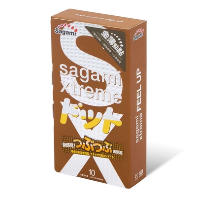 Презервативы Sagami Xtreme Feel Up с точечной текстурой и линиями прилегания - 10 шт. - фото, цены