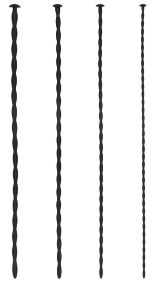 Набор из 4 черных стимуляторов уретры Spiral Screw Plug Set - фото, цены