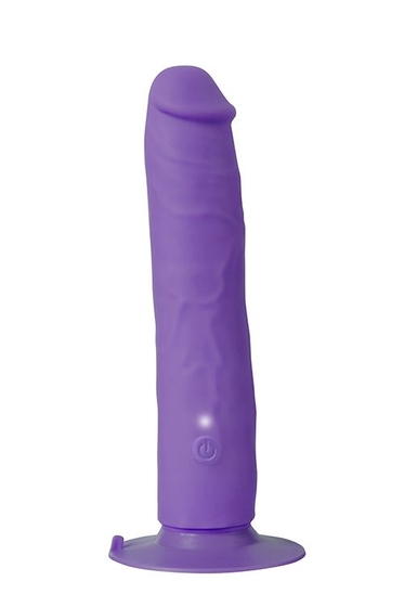 Фиолетовый вибратор-реалистик на присоске Purrfect Silicone One Touch - 20,5 см. - фото, цены
