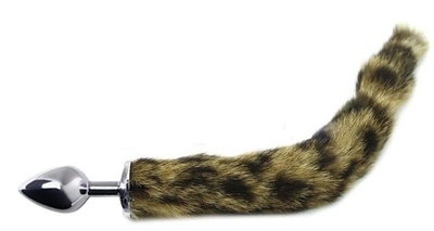 Серебристая анальная пробка с кошачьим хвостиком - фото, цены