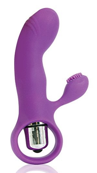 Фиолетовый вибромассажер Cosmo с покрытым усиками клиторальным стимулятором - фото, цены