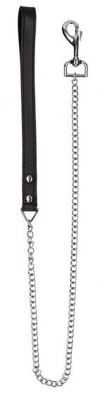 Черный поводок Leather Handle Chain Lead - фото, цены