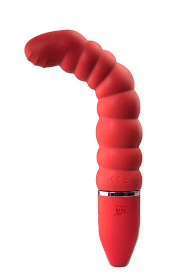 Красный гнущийся анальный вибратор Purrfect Silicone Deluxe 5.5inch - 14 см. - фото, цены