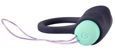 Темно-фиолетовое эрекционное кольцо с вибропулей и пультом ДУ - фото, цены