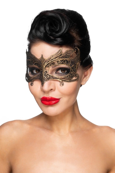 Золотистая карнавальная маска Наос - фото, цены