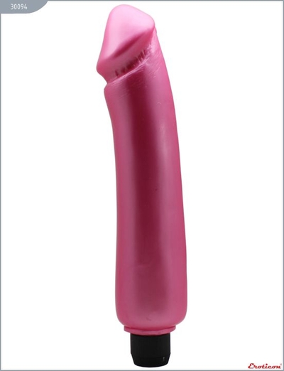 Розовый гладкий водонепроницаемый вибратор - 24 см. - фото, цены