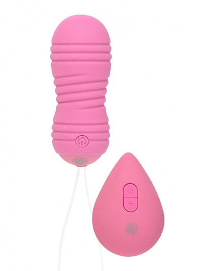 Розовые вагинальные виброшарики с пультом ду Ray - 8,3 см. - фото, цены