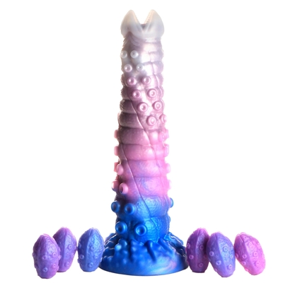 Фантазийный фаллоимитатор Tenta-Queen Ovipositor Silicone Dildo with Eggs - 29,2 см. - фото, цены