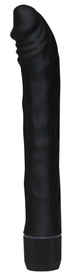 Чёрный вибромассажер-реалистик Rouge Noir - 19 см. - фото, цены