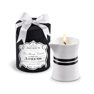 Массажное масло в виде большой свечи Petits Joujoux Athens с ароматом муската и пачули - фото, цены