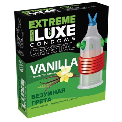Стимулирующий презерватив Безумная Грета с ароматом ванили - 1 шт. - фото, цены