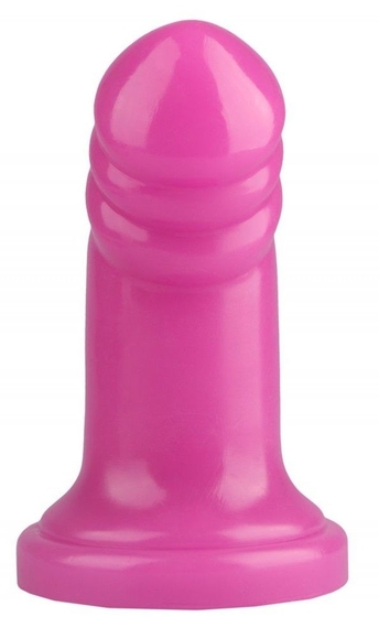 Розовая реалистичная анальная втулка с широким основанием - 18,5 см. - фото, цены