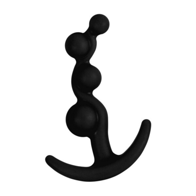 Черная анальная цепочка Lure Me Silicone Anal Toy - 10,5 см. - фото, цены