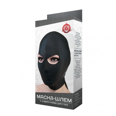 Чёрная маска-шлем с отверстием для глаз - фото, цены
