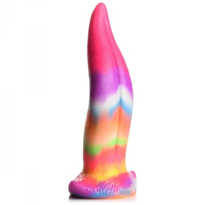 Фантазийный люминесцентный стимулятор-язык Unicorn Kiss Unicorn Tongue Glow-in-the-Dark Silicone Dildo - 21,3 см. - фото, цены