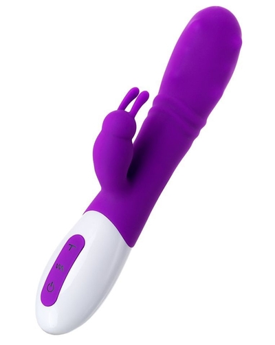 Фиолетовый вибратор Jos Taty с пульсирующими шариками - 21,5 см. - фото, цены