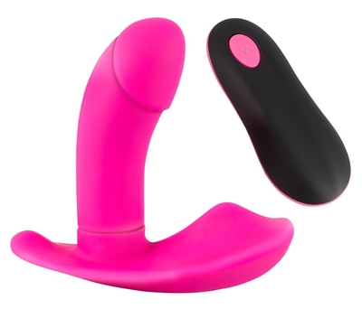 Розовый вибромассажер Rc Panty Vibrator со стимулятором клитора - фото, цены